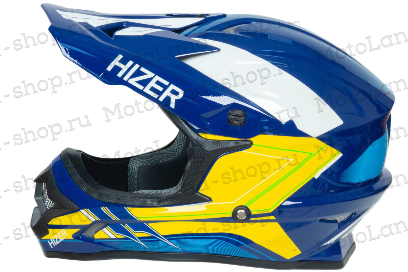 Шлем мото кроссовый HIZER J6805 №3 (M) yellow/blue