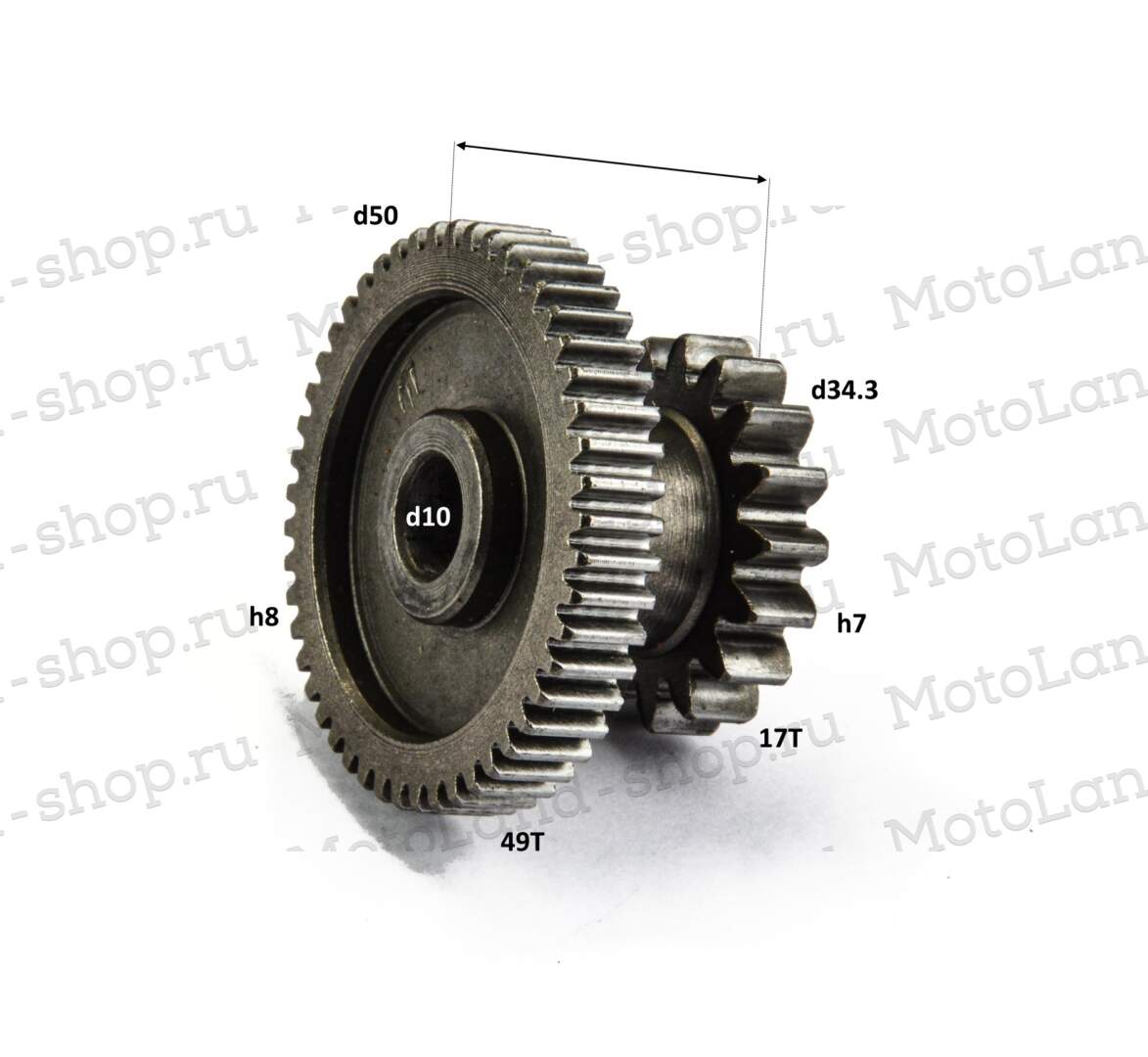 Шестерня двойная электростартера 157QMJ с реверсом