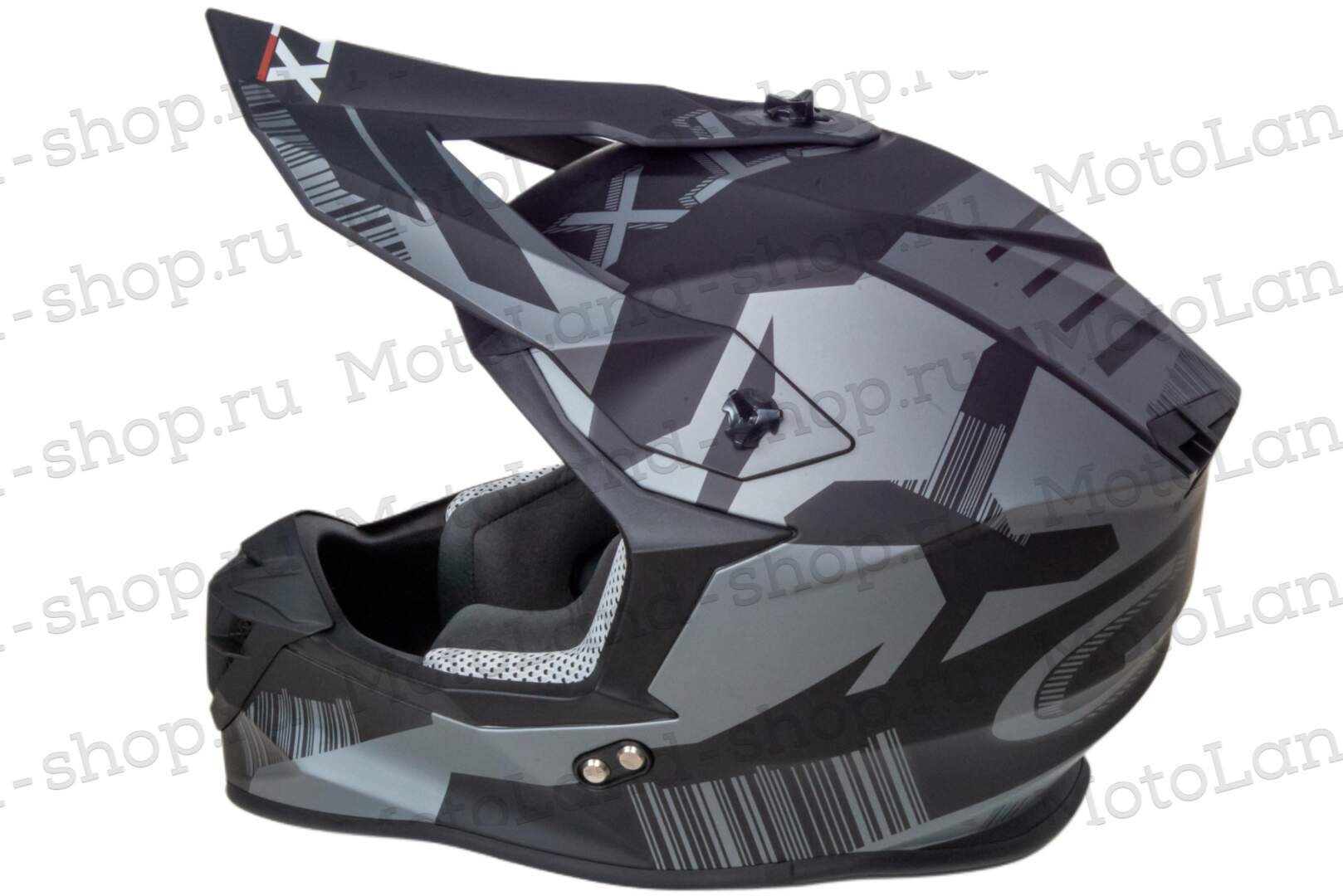 Шлем мото кроссовый GTX 633 №7  (L) BLACK/GREY