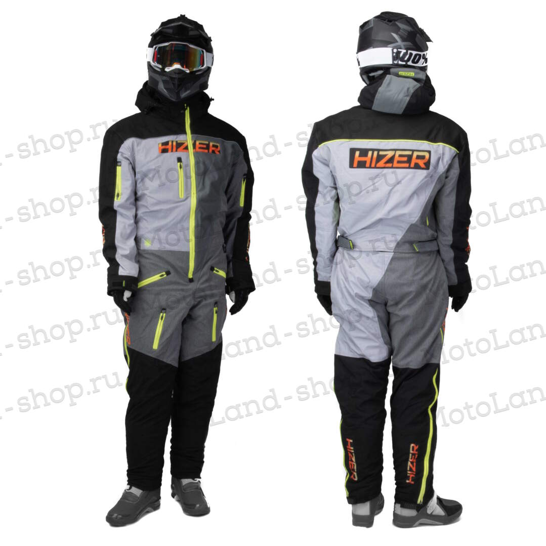 Комбинезон для снегохода HIZER №3 black-gray (текстиль) (XL)