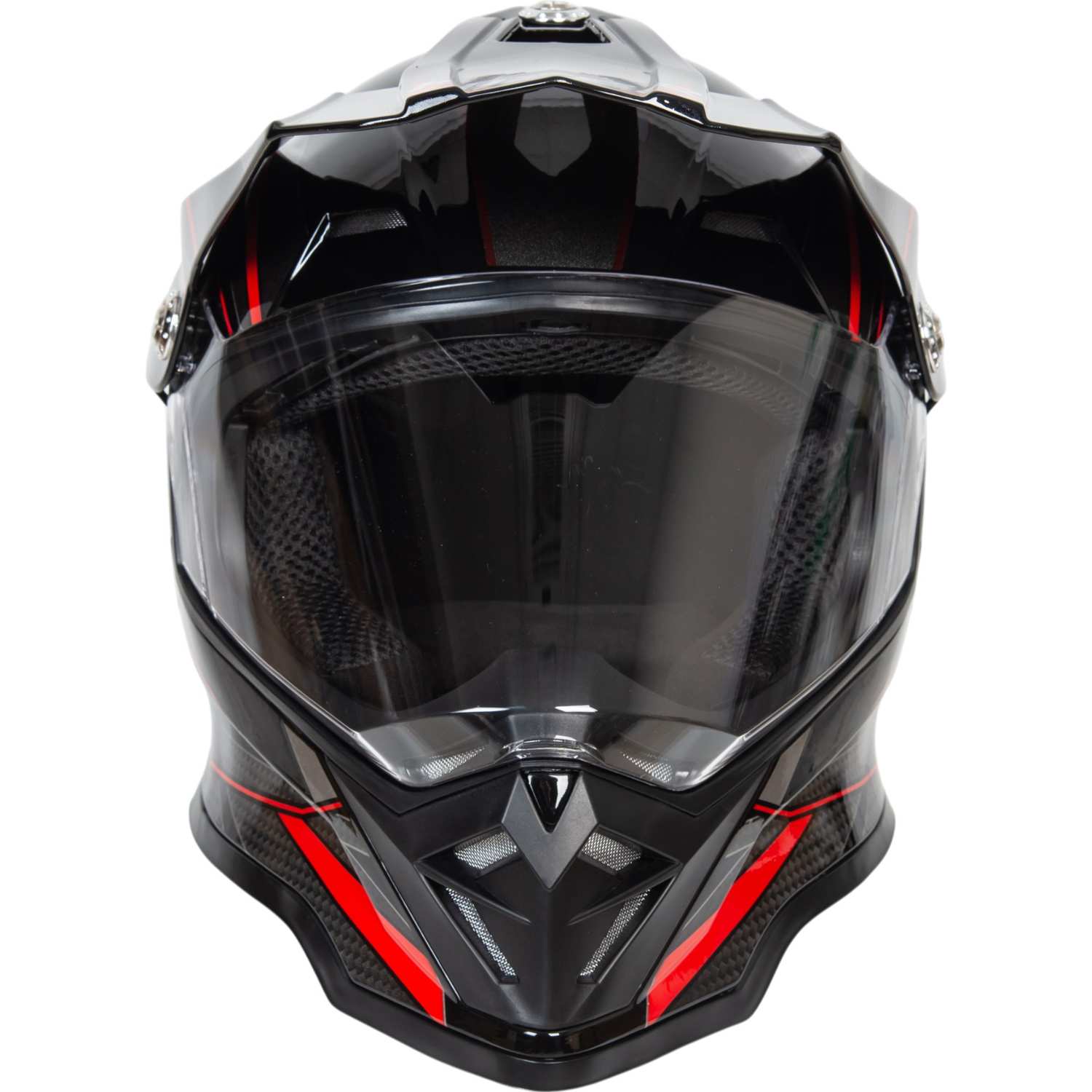 Шлем мото мотард HIZER B6197-1 №5 (XL) black/red