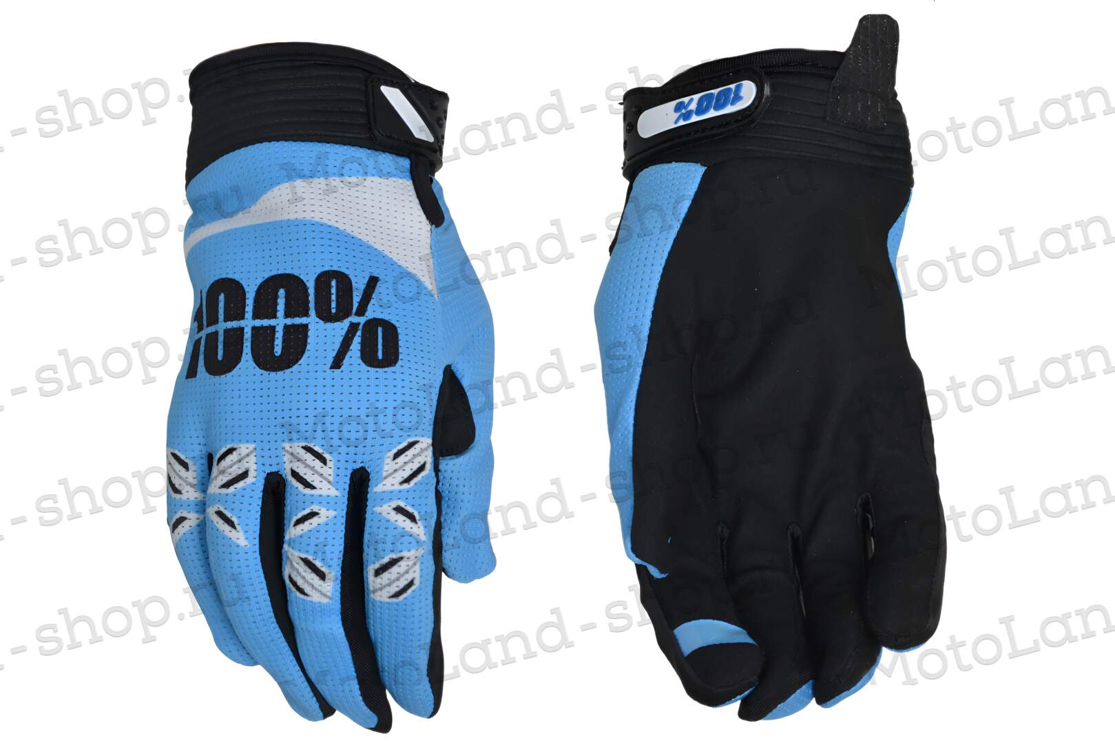 Перчатки мото 100% №11 light blue/white (L) мотокросс