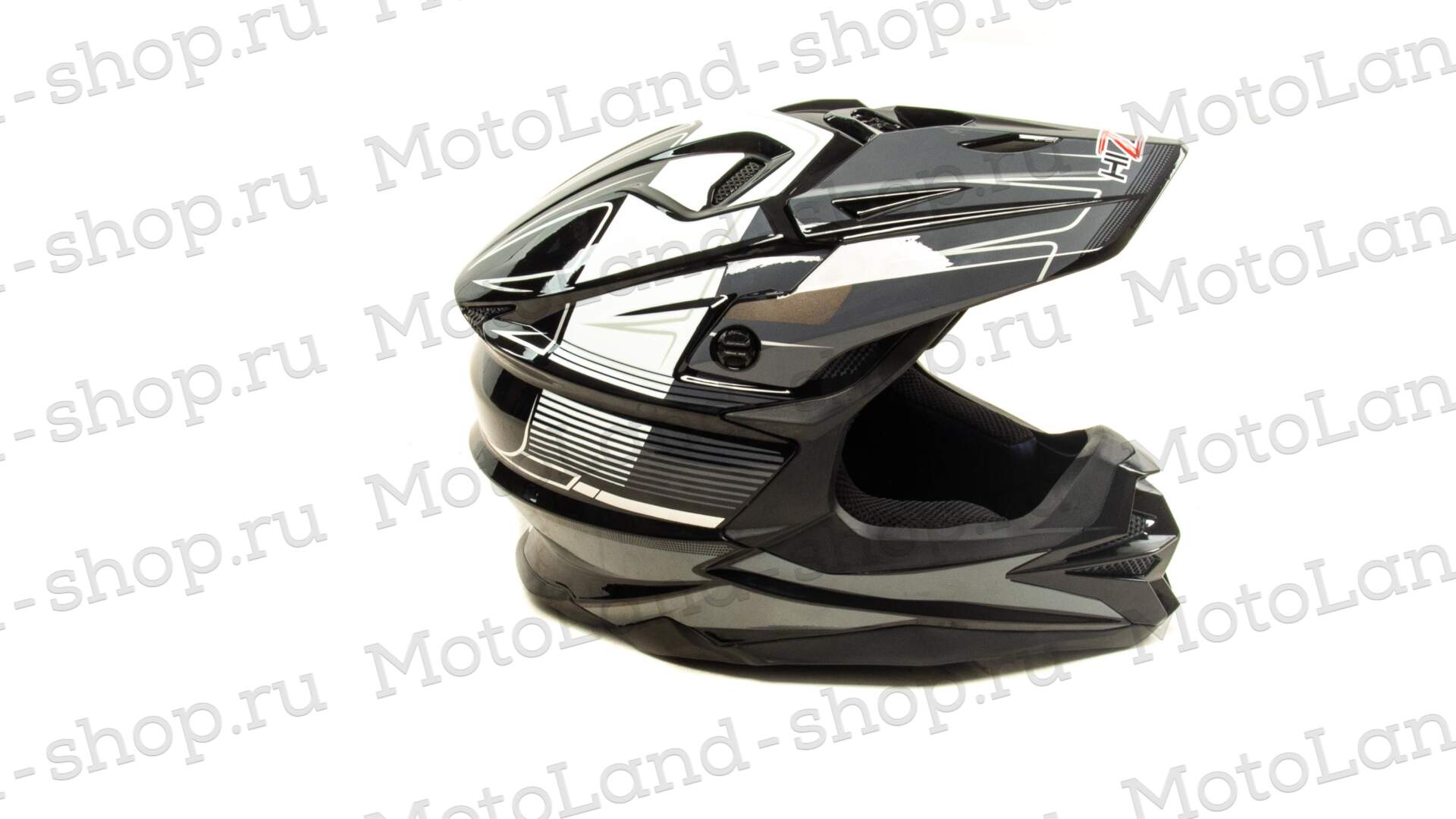 Шлем мото кроссовый HIZER J6803 №2 (M) BLACK/GREY