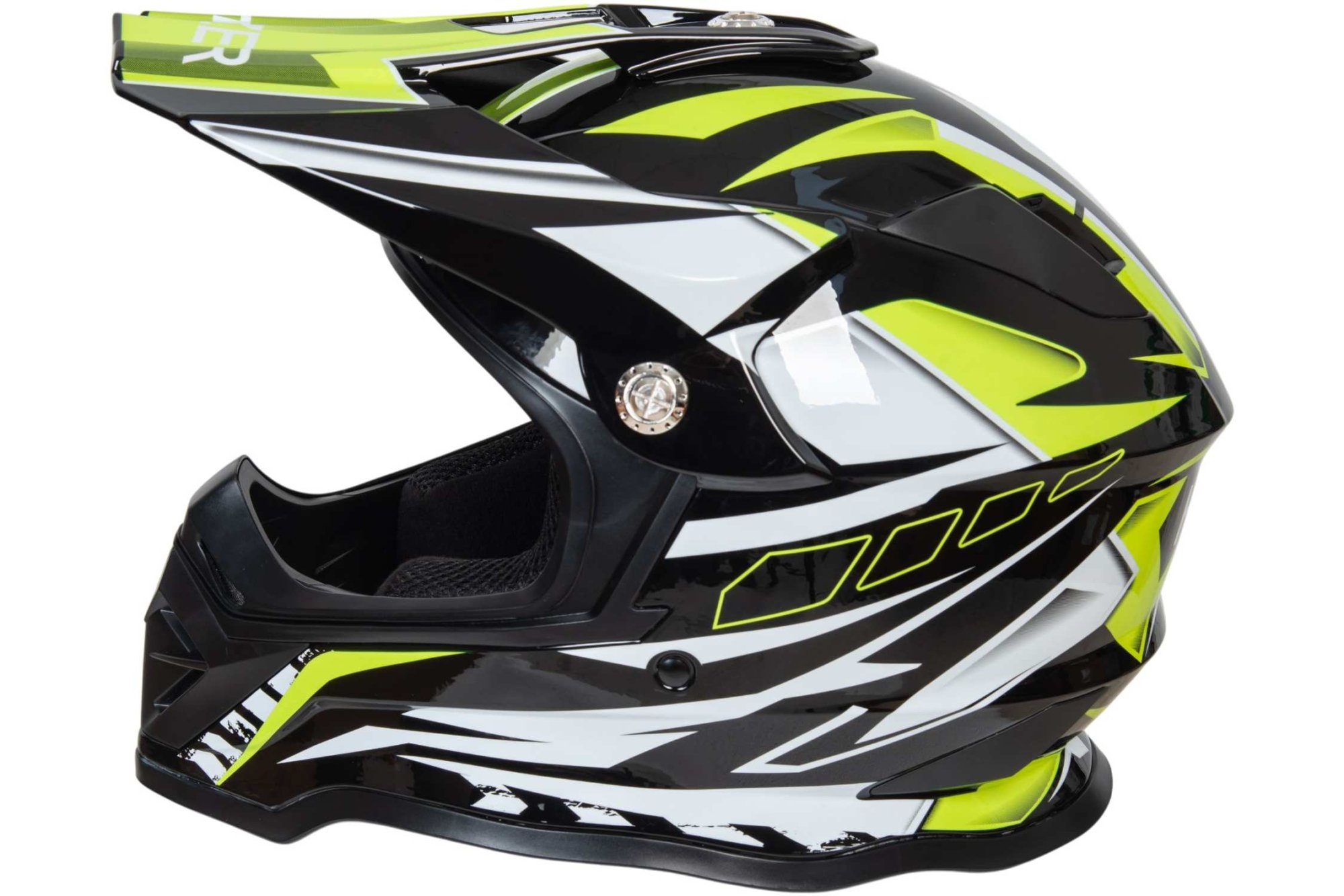 Шлем мото кроссовый HIZER B6197 №5 (S) black/yellow/white