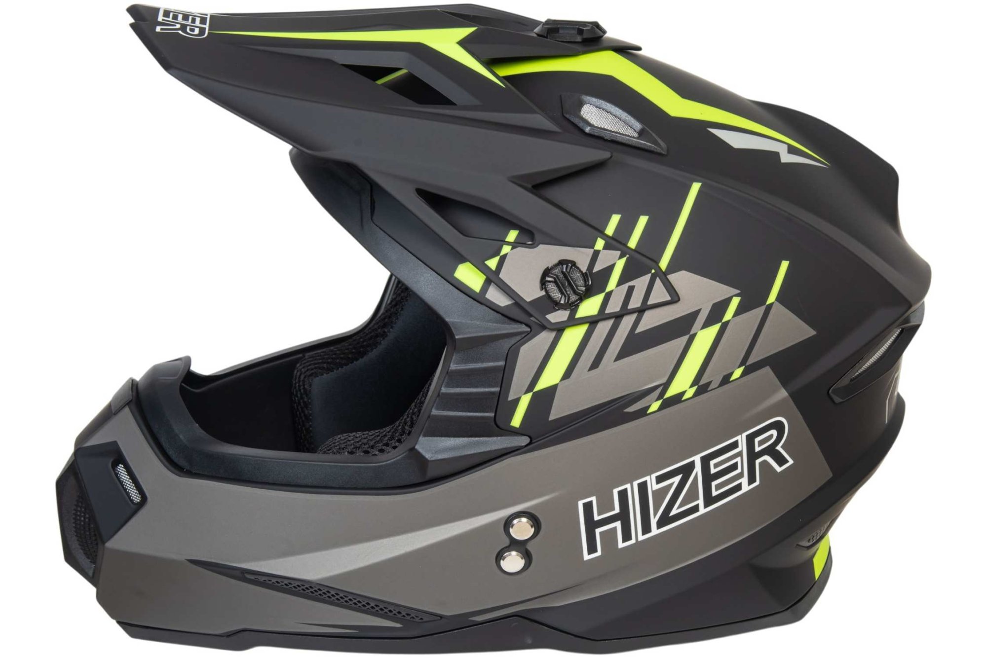 Шлем мото кроссовый HIZER J6801 №1 (M) gray/lemon