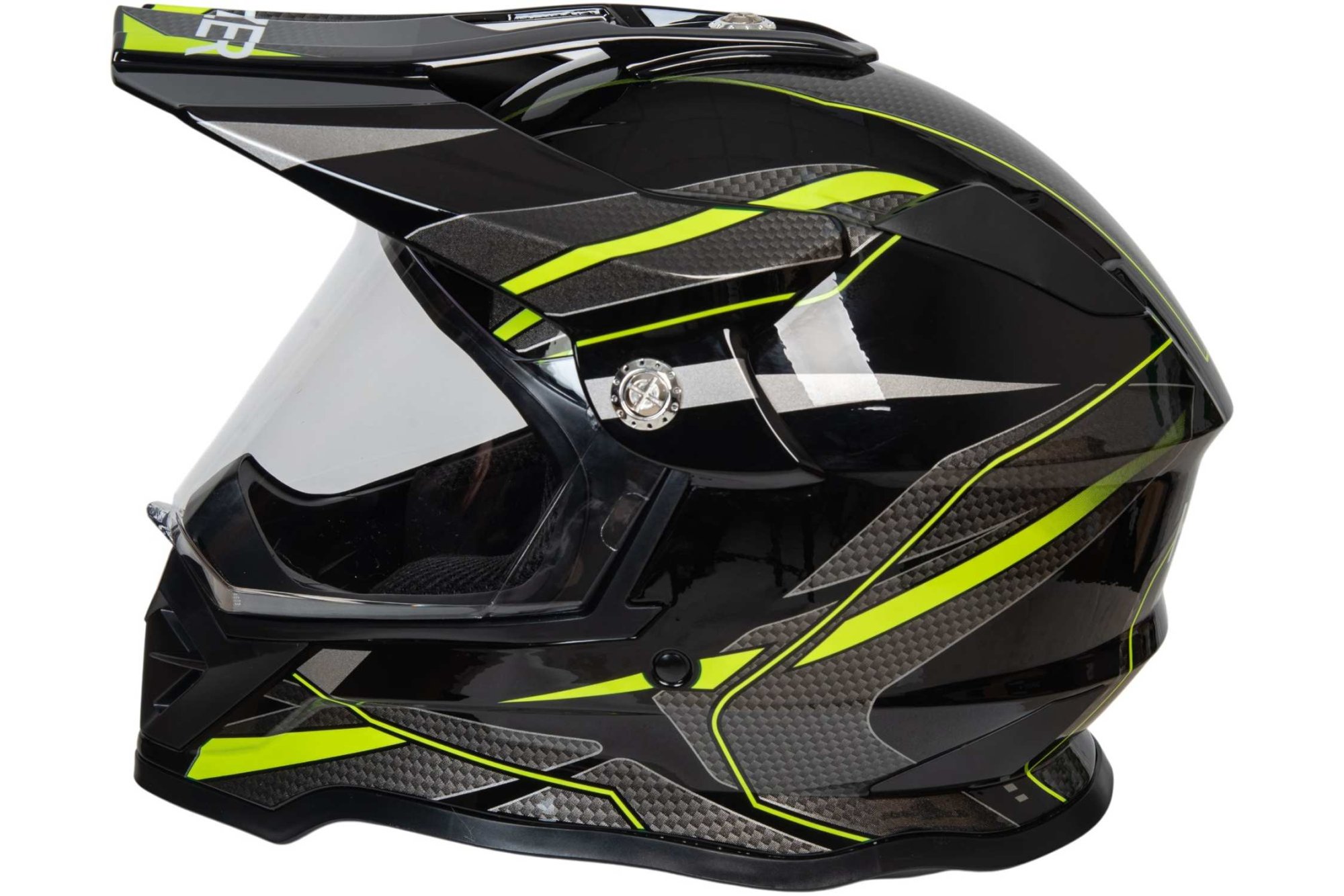 Шлем мото мотард HIZER B6197-1 №4 (XL) black/yellow